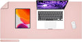 Wolaile PU Leather Desk Pad Blotter, Light Pink Waterproof Office Desktop Mat by Wolaile