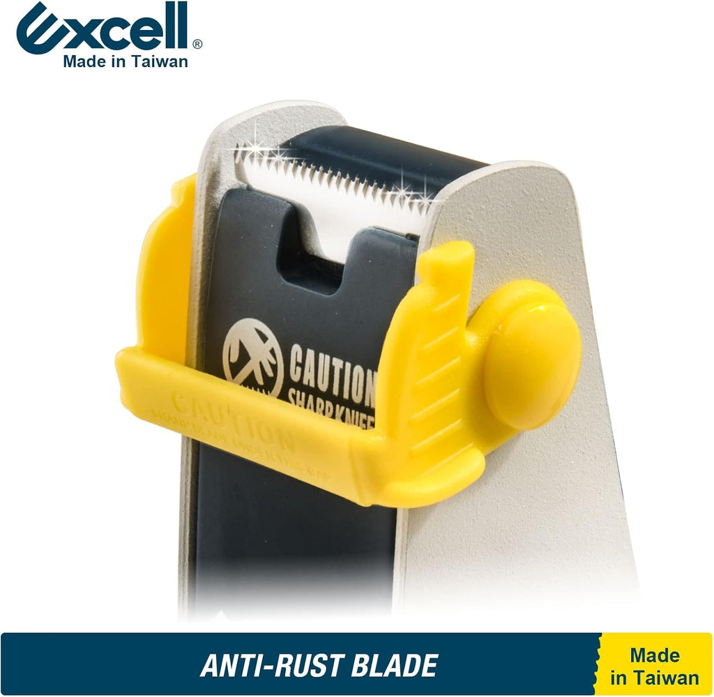 Excell ET-117 Heavy Duty Steel Desk Tape Dispenser 1" Wide 3" Core | With Safety Blade Cover, Desk Top Dispenser for Home,Office, Shop, Retail Store and Warehouse Wrapping Purpose