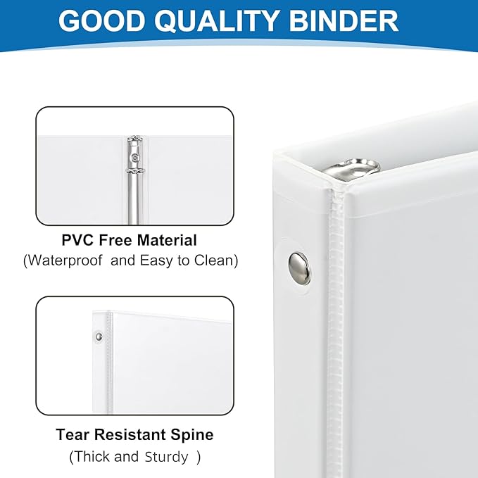 1/2 Inch 3-Ring Binder, 0.5-inch Round Ring Binder - Image 6