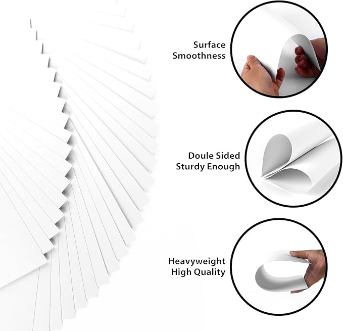 OcePor 100 Sheets White Cardstock 11” x 17”, 92lb/250gsm Card Stock, Thick Card - Image 3