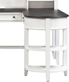 Liberty Furniture Allyson Park Opt L Shaped Desk Set with Locking File Drawer Cottage Home Office Storage - Wirebrushed White, Charcoal Tops Oak Wood