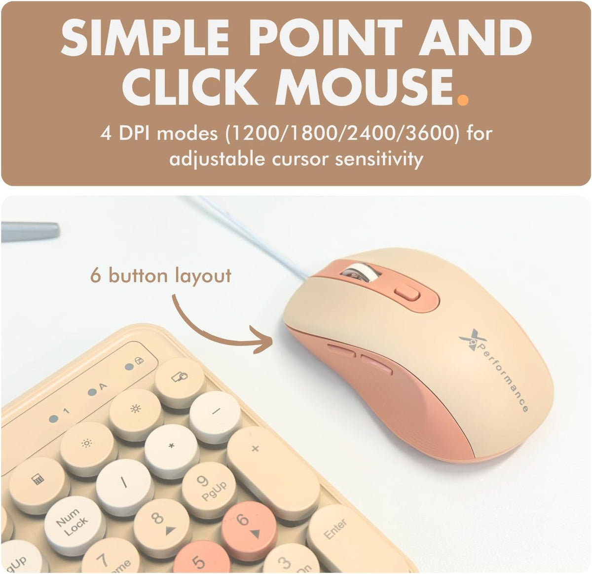 X9 Wired Keyboard and Mouse Combo with Phone/Tablet Holder - Full-Sized 109 K...