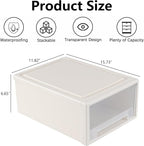 Xyskin 4-Pack 19 Quart Large Stackable Drawer Organizer Unit, Plastic Storage - Image 3