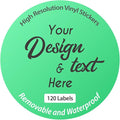 120 Labels Personalized and Custom Design Vinyl Stickers Removable Waterproof by SEESO