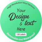 120 Labels Personalized and Custom Design Vinyl Stickers Removable Waterproof by SEESO