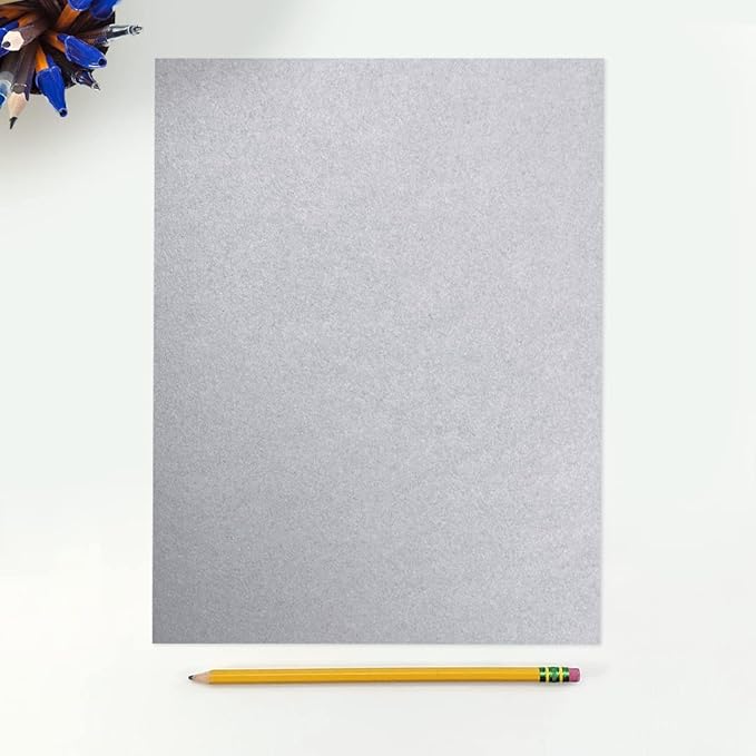 LUXPaper 8.5" x 11" Paper | Letter Size | Silver Metallic | 80lb. Text | 50 Qty - Image 3