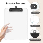 Zoenley A4 Plastic Clipboard Set of 12, A4 Transparent 8.5 x 11 Clip Board - Image 4