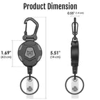 MNGARISTA 2-Pack Retractable Keychain, Heavy Duty Carabiner Badge Holder - Image 5