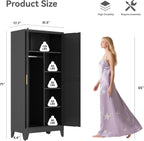 bevivog 71" metal storage cabinet, tall utility closet, close-up detail