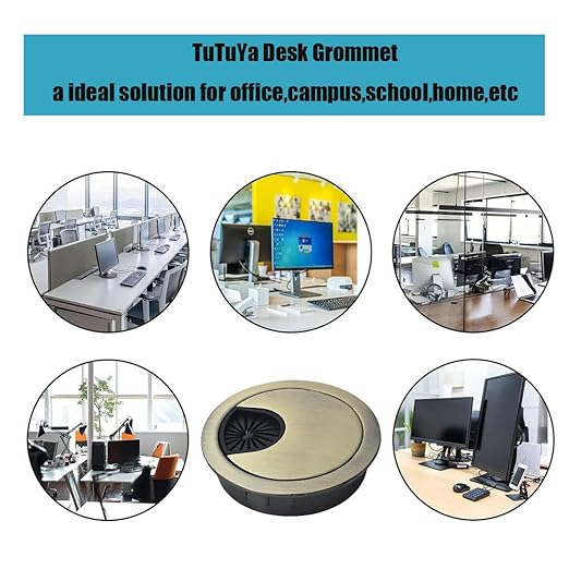 TuTuYa 4PCS Desk Grommet, Bronze Desk Grommet 2Inch Desk Cable Grommet Desk - Image 5