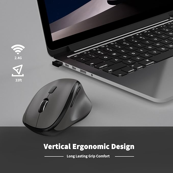 Ergonomic Wireless Mouse with USB Receiver - Image 6