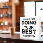 WUZYOU Workplace Wooden Block Sign "Thanks - Image 3