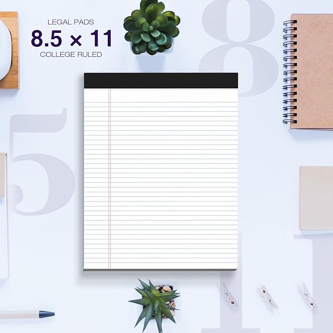 2 Pack Legal Pads 8.5 x 11 College Ruled Note Pads 8.5 x 11 Notepads 8.5 x 11 - Image 6