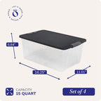 HOMZ 4-Pack Secure Latch, 15 Quart, and Office Organization - Image 4
