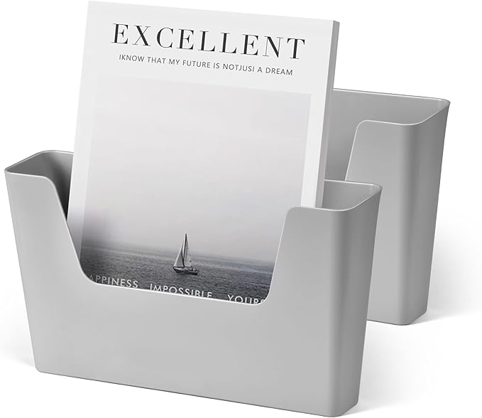 YOHOM No Drilling File Holder Wall Mails Magazines Organizer Adhesive Door Mount by Yohom