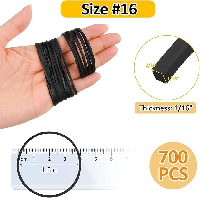 MOWPOG 700 Pcs Rubber Bands, Size #16 Reusable Elastic Rubber Band - Image 2