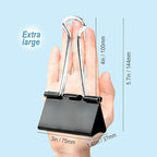 XIIFIIFII 3 Inch Extra Large Binder Clips, Heavy Duty Paper Clamps, Big Metal - Image 6