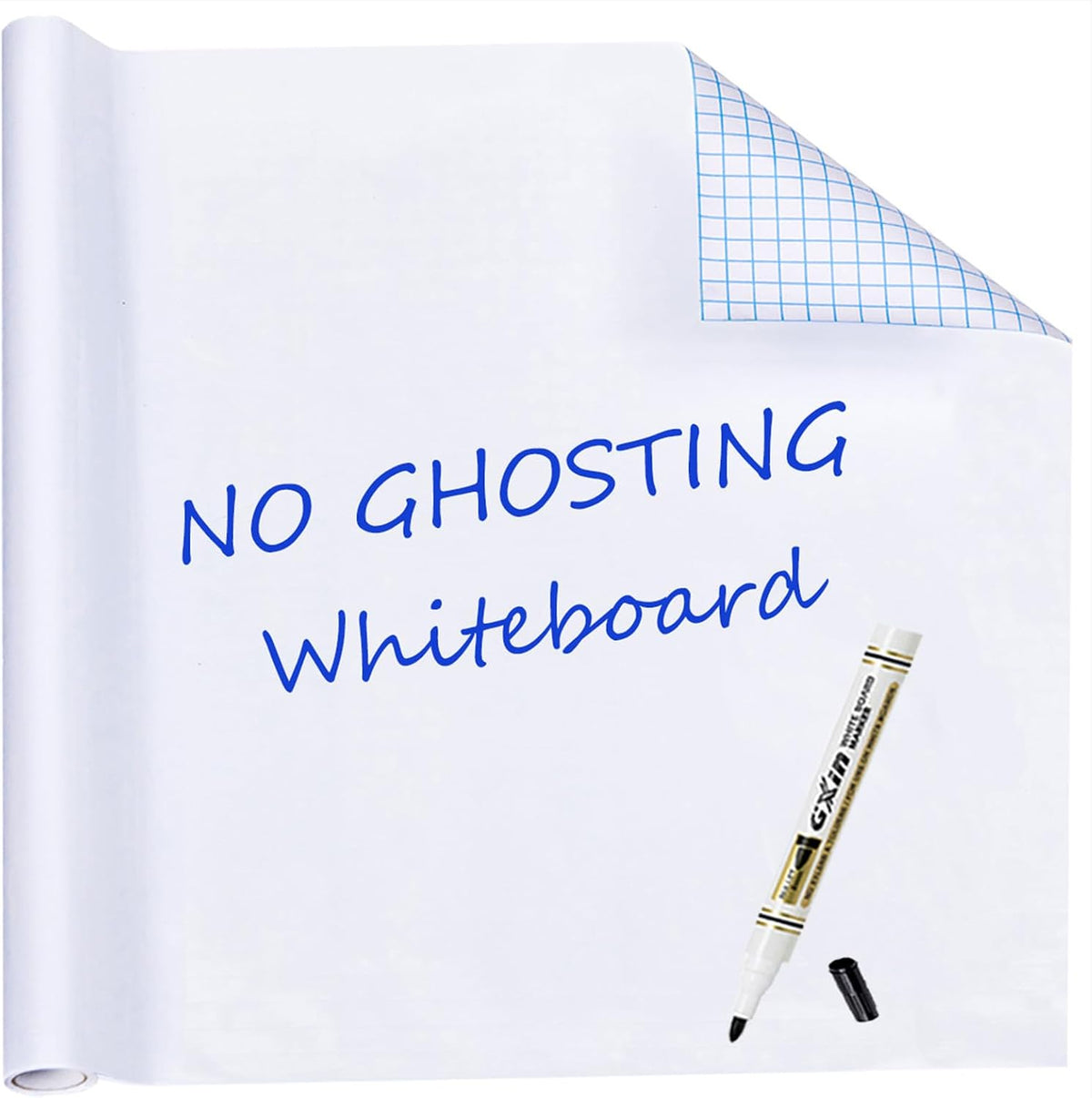 HAMIGAR White Board Dry Erase, 48" x 79" Peel and Stick Paper, No G...