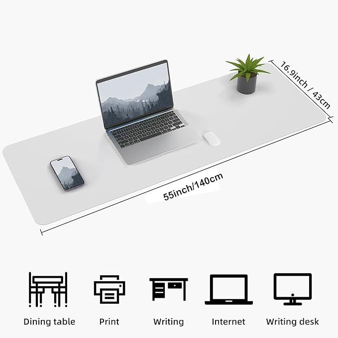 AFIING Leather Desk pad Protector, Large Non-Slip Office Desk Mat - Image 2