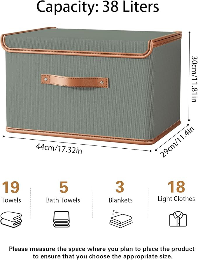 Tuza 4 Pack Storage Bins with Lids, Collapsible Closet Organizer Container - Image 2