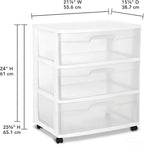 Wide 3 Drawer Cart White - Image 3