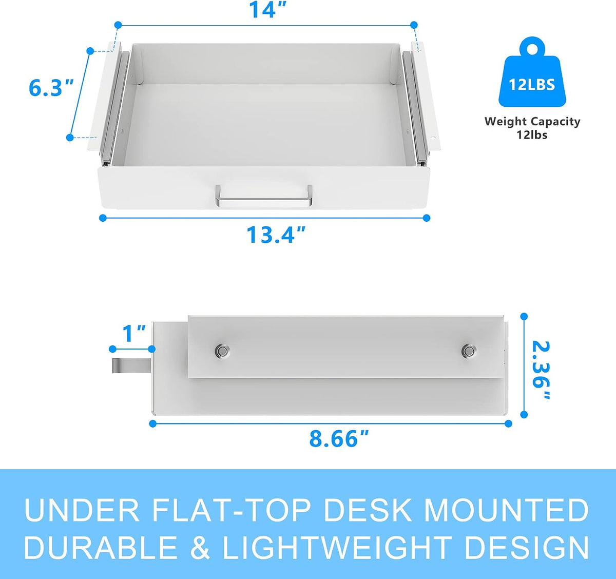 Gome Under Desk Pull-Out Drawer - Storage Organizer Office Mounted, Easy Slid...