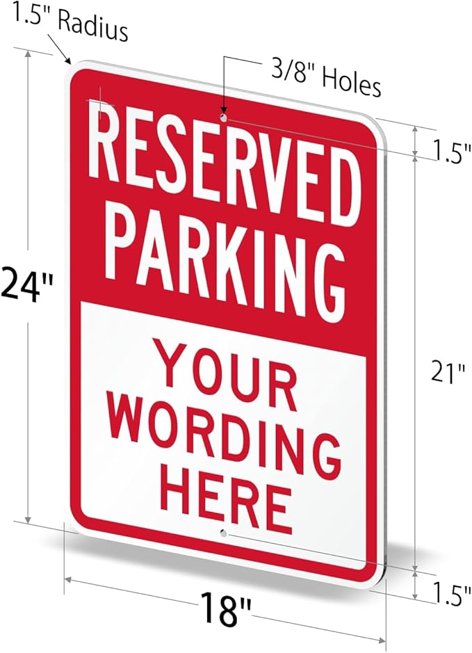 SmartSign 24 x 18 inch Custom “Reserved Parking” Metal Sign - Image 6
