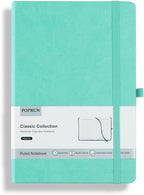 POPRUN A5 Lined Journal Notebooks, Leather Hardcover Thick Notebook by POPRUN