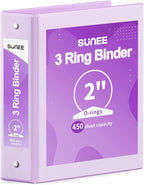 SUNEE 3 Ring Binder 2 Inch 1 Pack by SUNEE