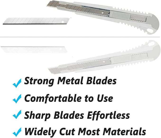 WEKOIL 9mm Snap Off Utility Knife 3 Pack High Hardness Retractable Box Cutters - Image 4