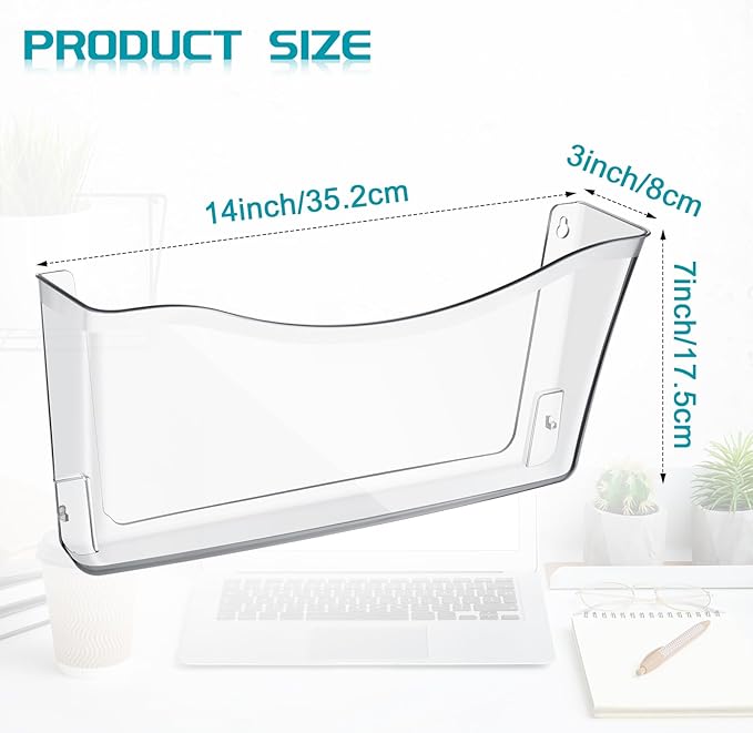 Colarr 12 Pcs Expandable Pocket Wall File Set Plastic Wall Mountable Space - Image 2
