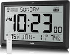 Wall Clock Atomic with Indoor Outdoor Temperature Battery Powered, Easy Reading by Hodik