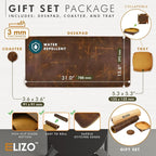 ELIZO Leather Desk Pad Real Leather Desk Mat Thick Double Layer Cover Blotter - Image 2