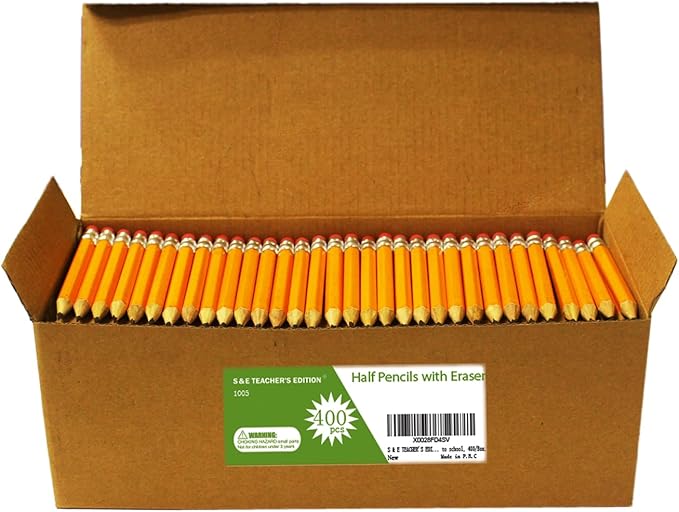 S & E TEACHER'S EDITION 400PCS 4'' Golf Pencils Pre-sharpened, Break-Resistant by SETEACHERSEDITION