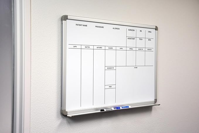 OP-Room Dry-Erase Hospital Whiteboard 36" x 24" - Image 2