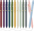 UIXJODO Gel Pens, 12 Pack Gold Retro and Gold Morandi 0.5mm Black Ink Pens Fine by UIXJODO