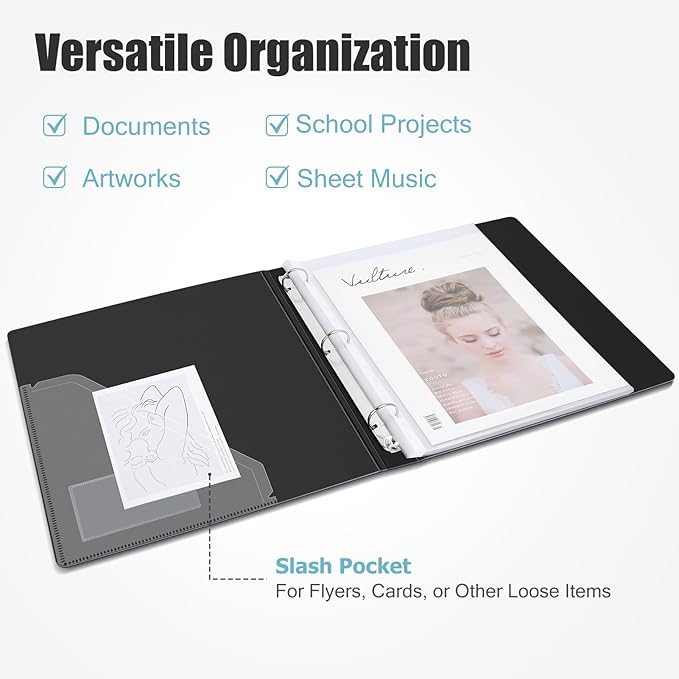 Uquelic 50-Pocket Binder with Plastic Sleeves, High-Capacity Document Organizer - Image 2