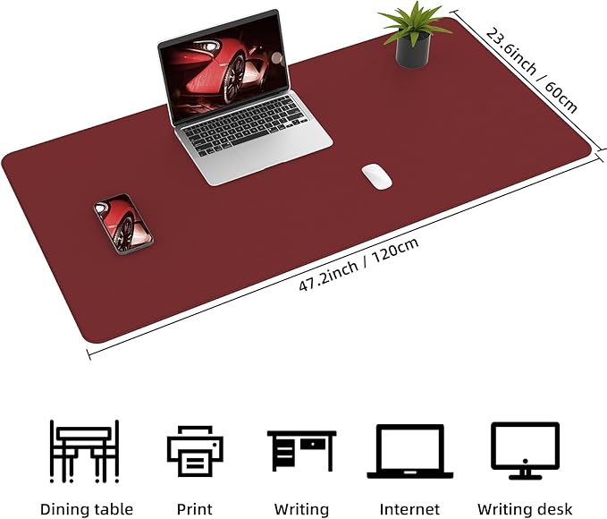 Desk Mat 47" x 23.7" Leather Desk Pad Protector - Image 4