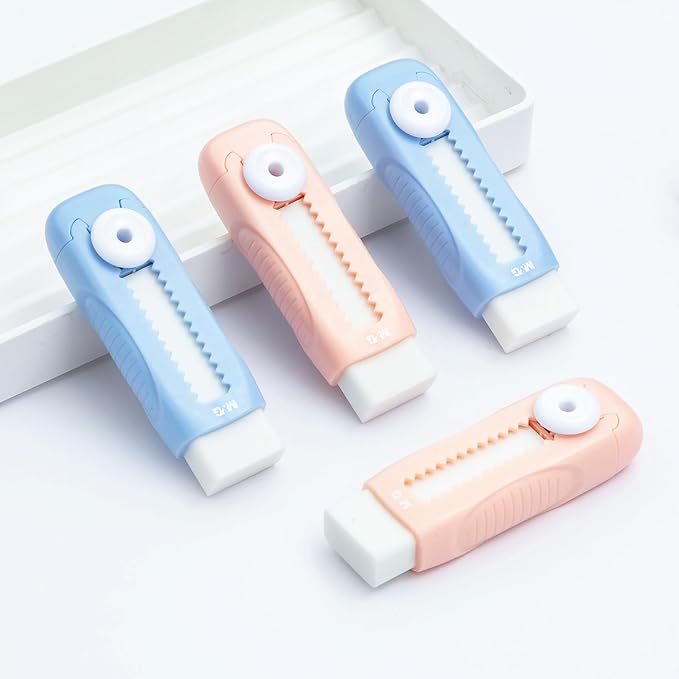 M&G 4 Pack Pencil Erasers Sliding Retractable Eraser, Soft Cute Erasers Push - Image 6