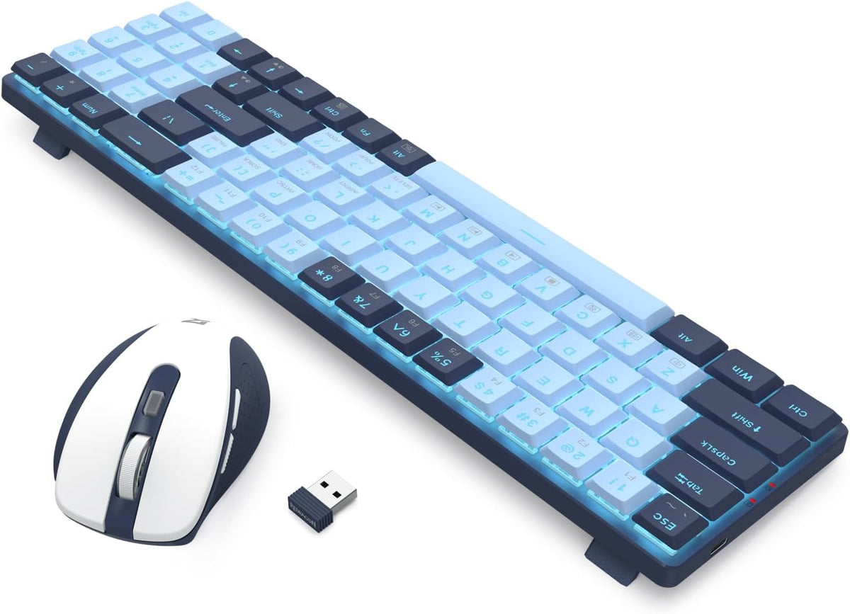 Redragon BS8773 Wireless Keyboard and Mouse Combo, 78 Keys 2.4Ghz Wireless Lo...