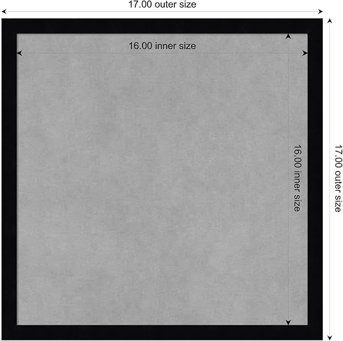 Amanti Art Black Framed Magnetic Board 17x17 Small Vision Board - Image 3