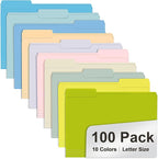 File Folder, RAZCC 100 Pack Colored File Folders, 1/3 Cut Tab File Folder by RAZCC