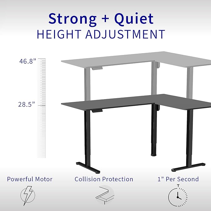 VIVO Electric Corner 75 x 63 inch L-Shaped Standing Desk, Memory Height - Image 3