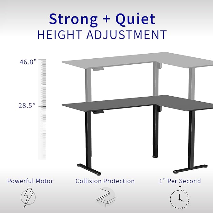 VIVO Electric Corner 63 x 55 inch L-Shaped Standing Desk, Memory Height - Image 3