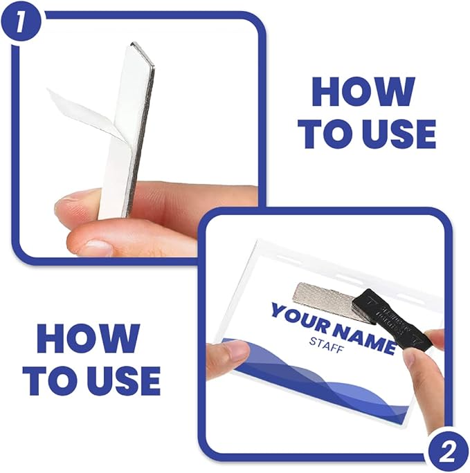 On It! 100-Pack Magnetic Name Badge Holders – 4"x3" Clear Tags - Image 5