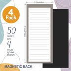 Utron 4 Pack Magnetic Notepads for Refrigerator, 50 Pages/Book Grocery List - Image 2