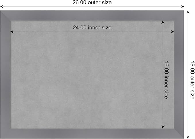Amanti Art Grey Framed Magnetic Board 18x26 Medium Vision Board - Image 4
