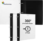 Tashkummy 360° Pivotable 3 Ring Binder, Upgraded Foldable Binders 1 inch 2 Pack by 360%C2%B0PivotableBinderNotebook
