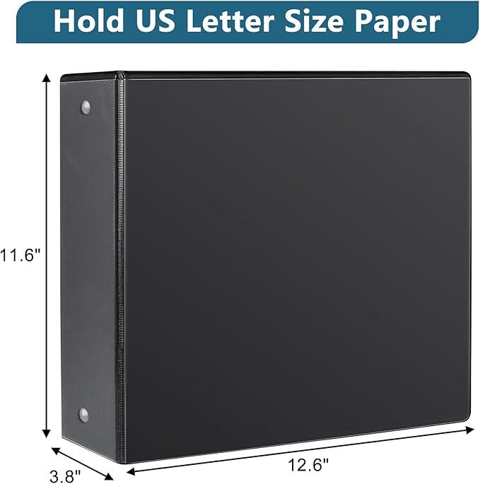 CIXILDTS 3" 3 Ring Binder, Standard 3-Inch Round Ring Binder Fit Letter Size - Image 2