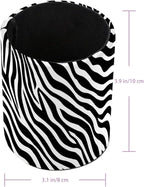 Leather Pen Holder for Desk Zebra Print Pencil Cup Desktop Organizer Makeup - Image 3
